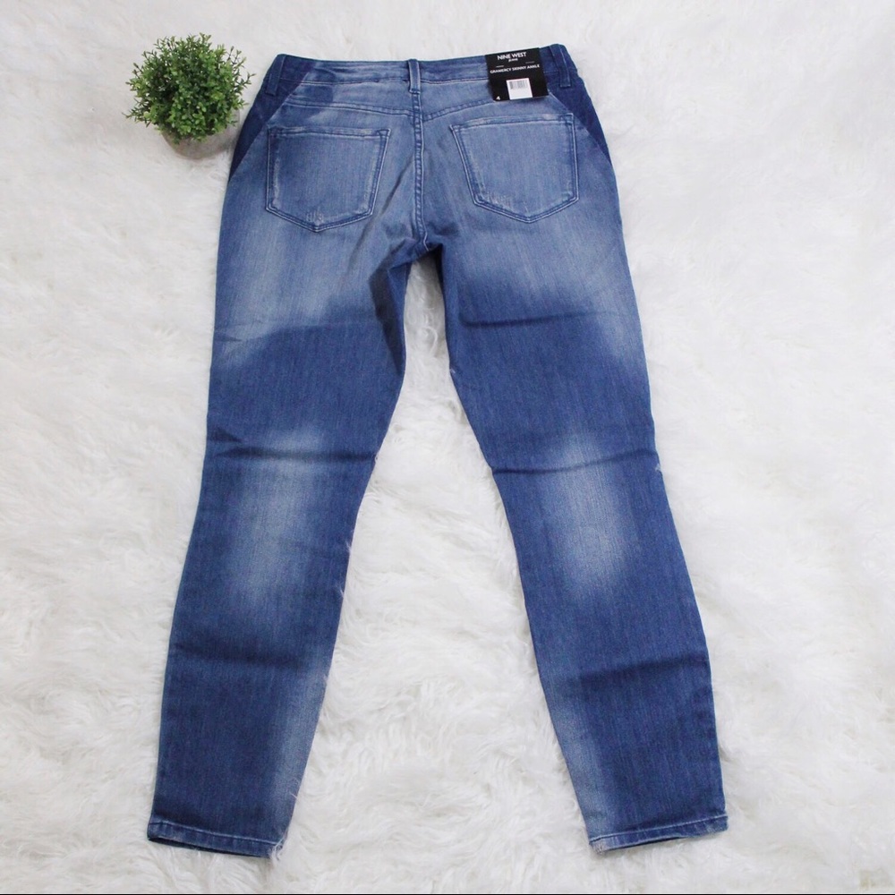 🎈SOLD🎈NWT Nine West Gramercy Blue Skinny Ankle Jeans 👖 - Picture 7 of 8